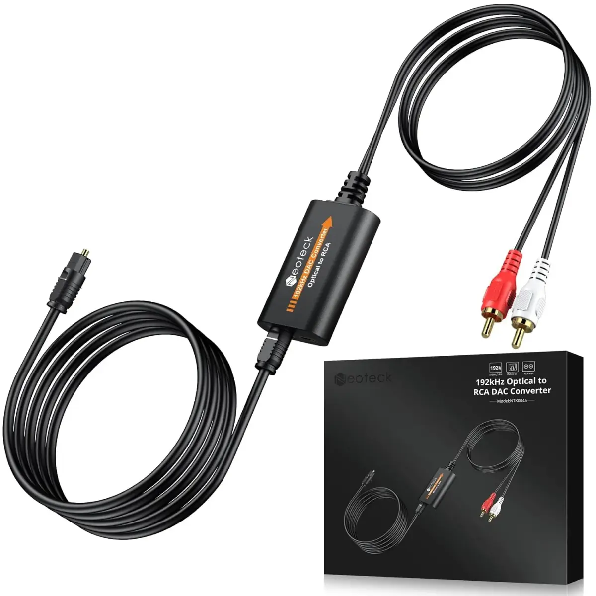 Neoteck 192kHz DAC Converter 47g (1.66 oz) | Converts Optical to RCA for Clearer Audio - main product image