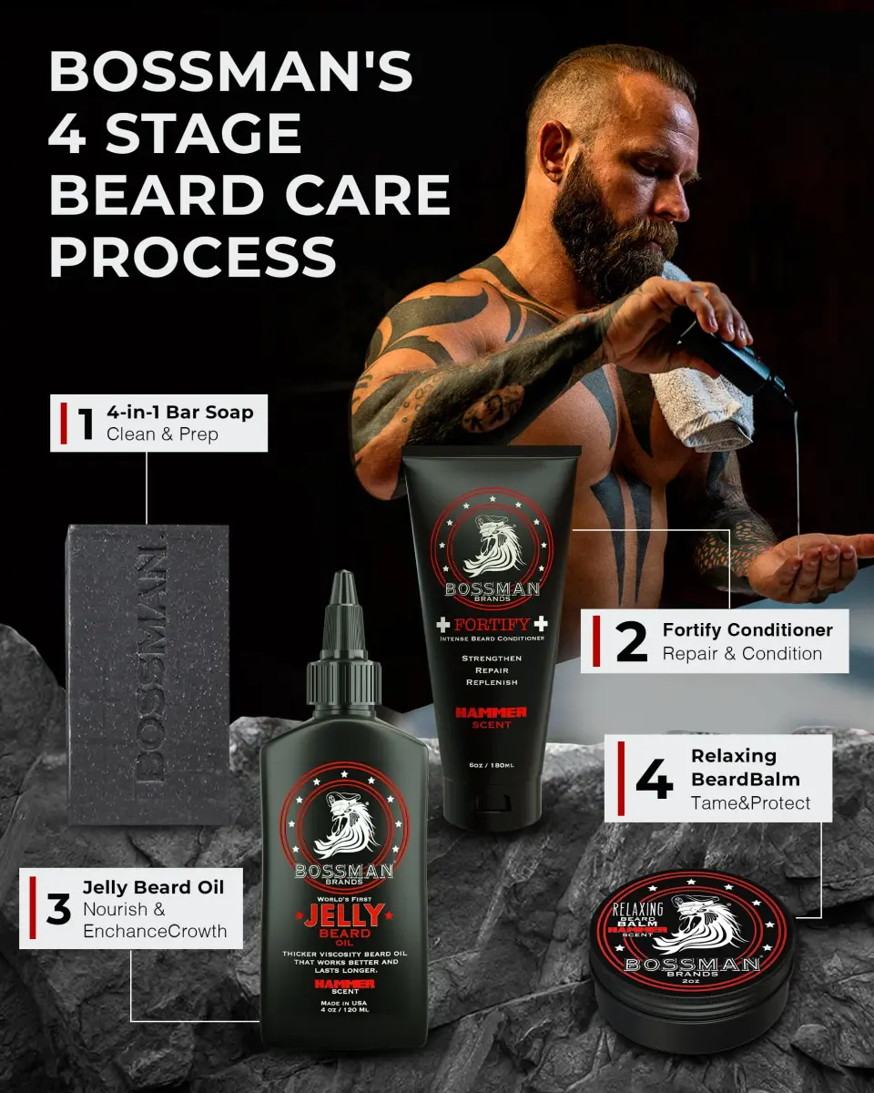 Bossman Fortify Intense Beard Conditioner Hammer 118ml (4 Fl Oz) | Strengthens, Thickens, Moisturizes - view 7
