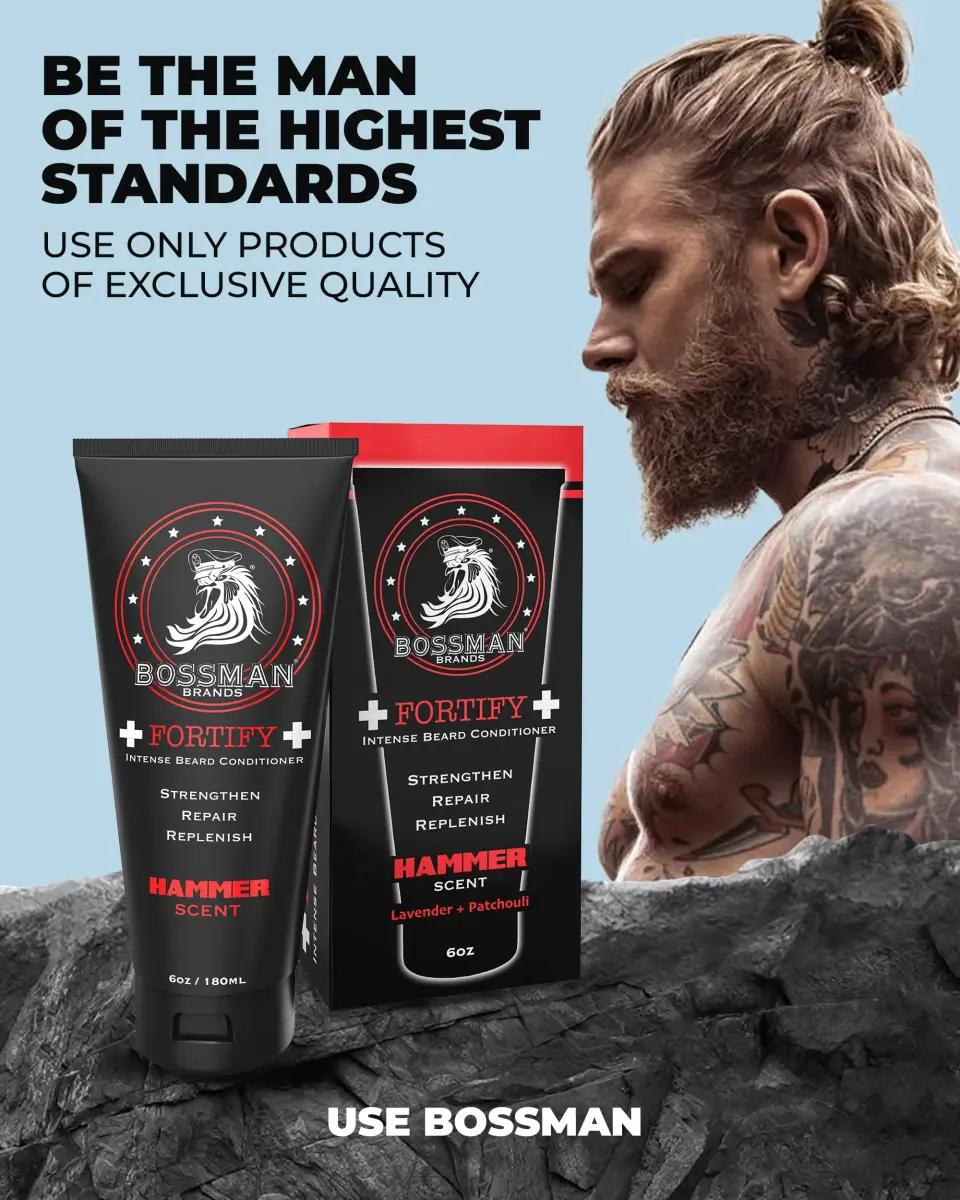 Bossman Fortify Intense Beard Conditioner Hammer 118ml (4 Fl Oz) | Strengthens, Thickens, Moisturizes - view 8