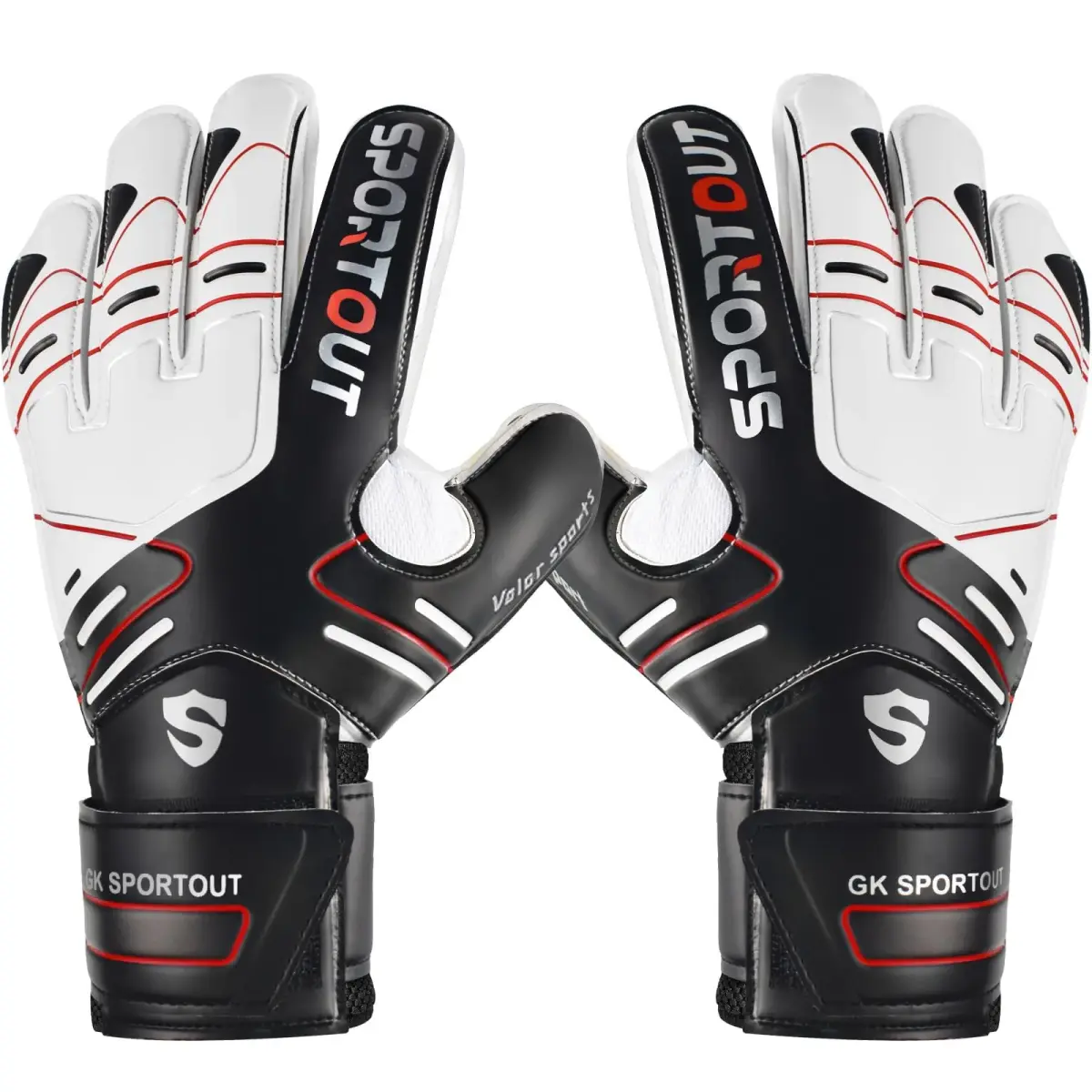 Sportout Goalkeeper Gloves Size 7 Black | Strong Grip & Finger Protection - main product image