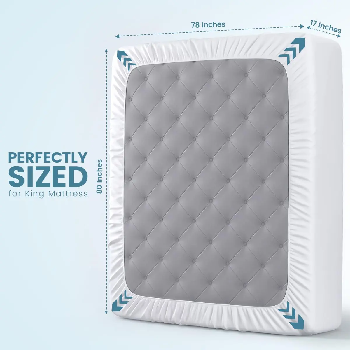 Utopia Bedding Waterproof King Size Mattress Protector 78x80x17 Inches | Breathable Terry Top, Deep Pocket - view 4