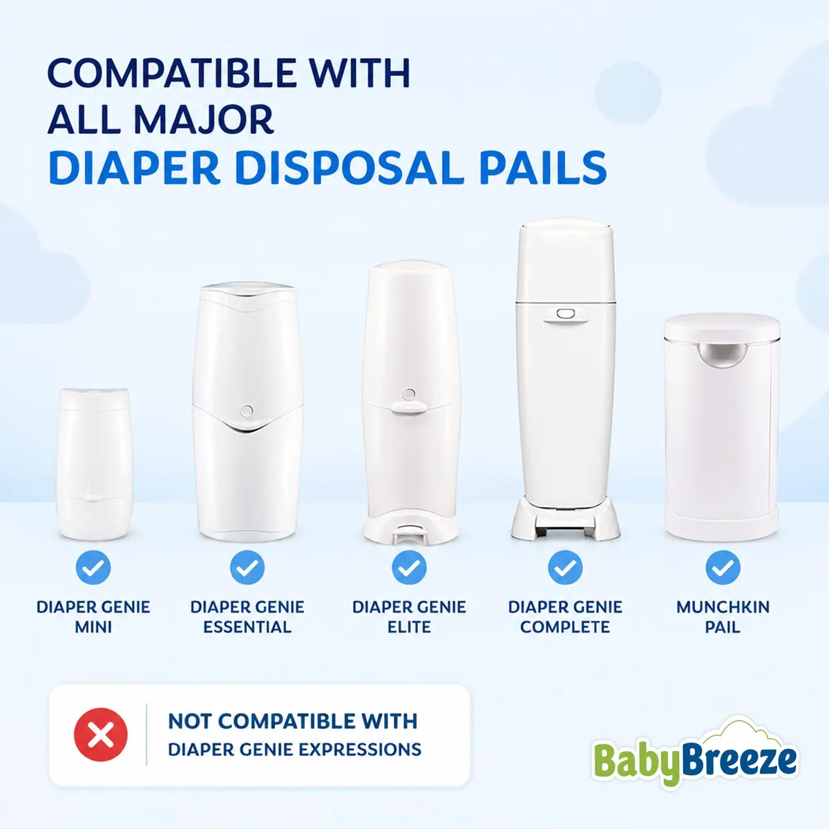 BabyBreeze Diaper Pail Refill Bags Compatible with Playtex Diaper Genie Pails Odor Absorbing 280 Count | Reliable Odor Containment - view 4