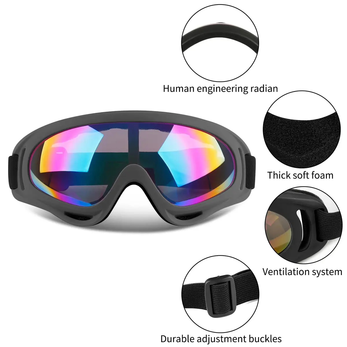 COOLOO Ski Goggles 2 Pack UV400 Impact-Resistant Snowboard Goggles for Men Women Kids - view 2