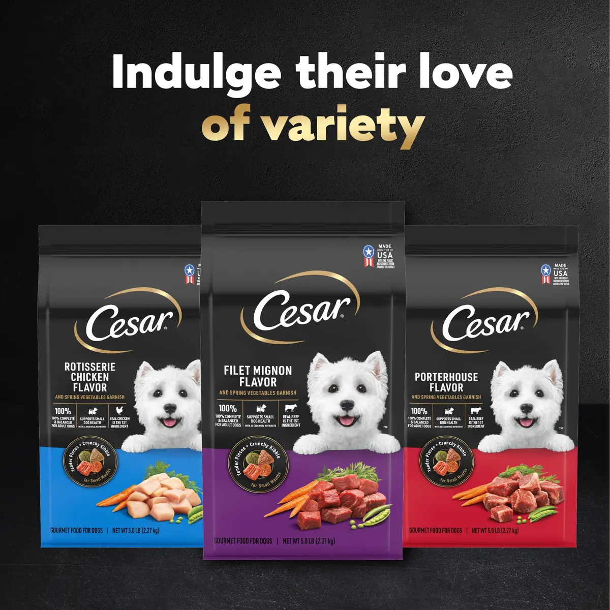 Cesar Small Breed Dry Dog Food Filet Mignon & Spring Vegetables 2.7 lb | Gourmet Nutrition for Small Dogs - view 9