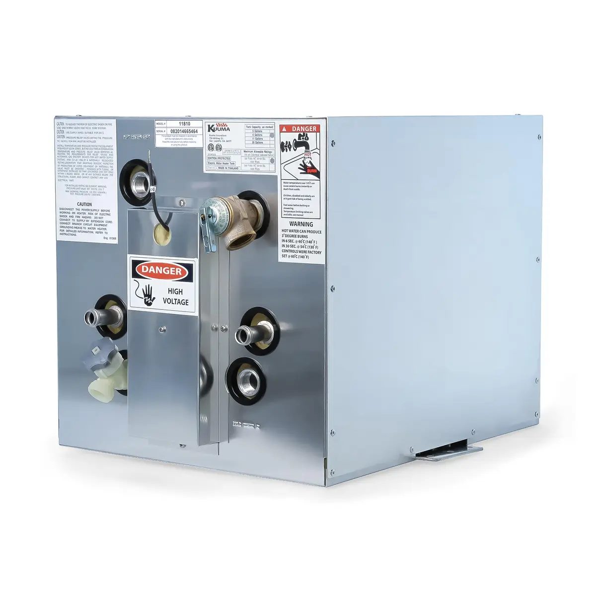 Kuuma Marine Water Heater 120V | 6 Gallon Capacity, Gray, Side Mount, Front Exchange - main product image