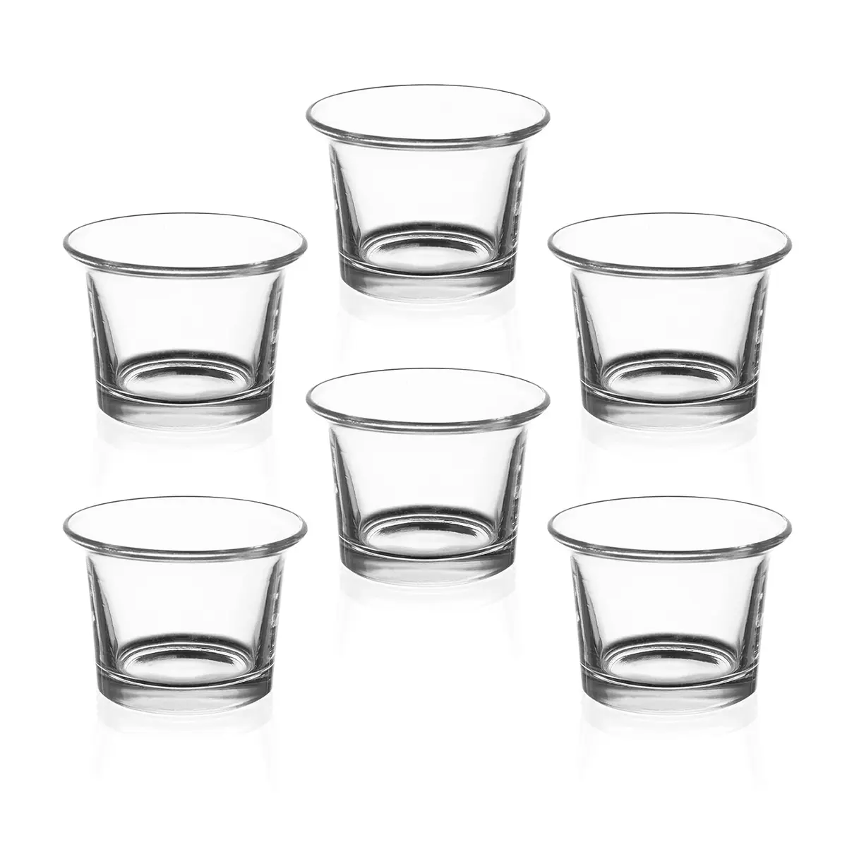 Royal Imports Hanging Oyster Glass Votive Candle Holders 2.5" Tall | Set of 6 for Weddings & Events - main product image