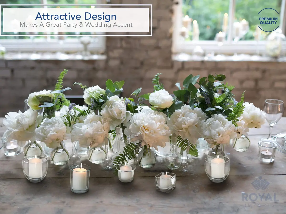 Royal Imports Hanging Oyster Glass Votive Candle Holders 2.5" Tall | Set of 6 for Weddings & Events - view 5