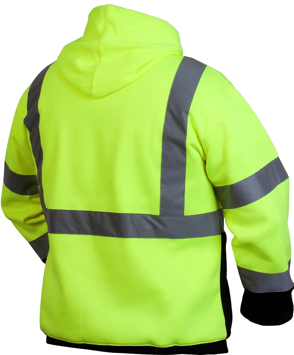 Pyramex Safety Pullover Sweatshirt with Black Bottom Hi Vis Lime 2X Large | High Visibility Workwear for Indian Safety - view 2