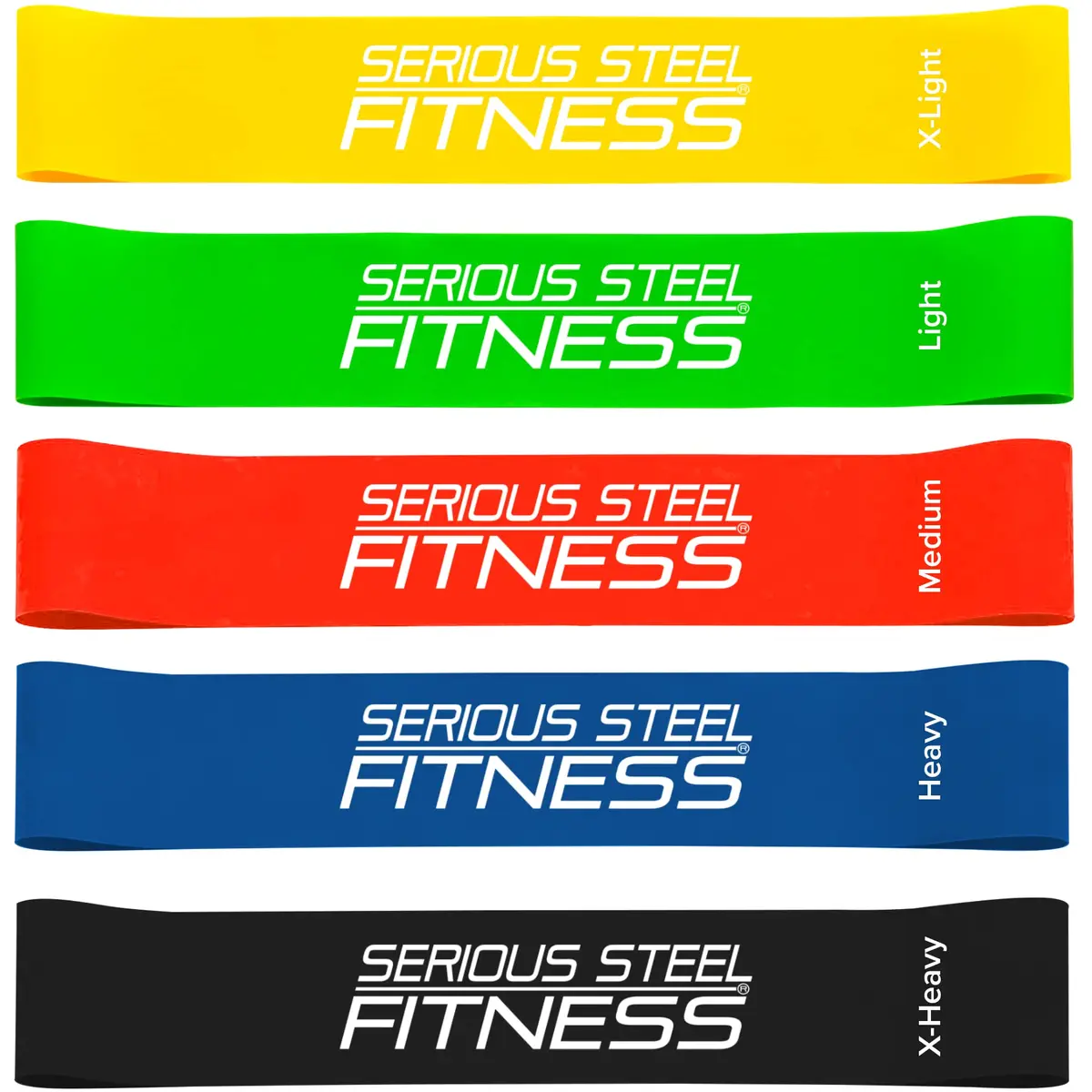 Serious Steel Fitness Mini Loop Bands - 5 Resistance Bands for Exercise | Rehab, Warm-Ups & Glute Activation - main product image