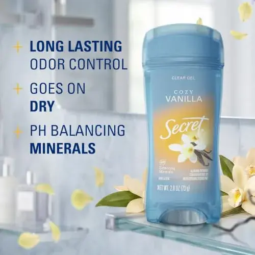 Secret Fresh Antiperspirant Deodorant for Women, Cozy Vanilla Scent, 72hr Protection, Clear Gel 73ml (2.6 oz) - view 2