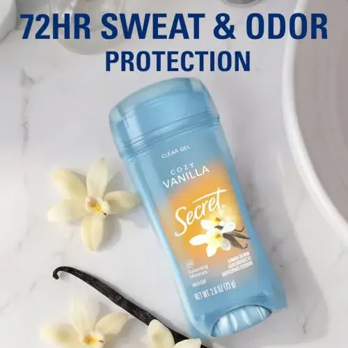 Secret Fresh Antiperspirant Deodorant for Women, Cozy Vanilla Scent, 72hr Protection, Clear Gel 73ml (2.6 oz) - view 3