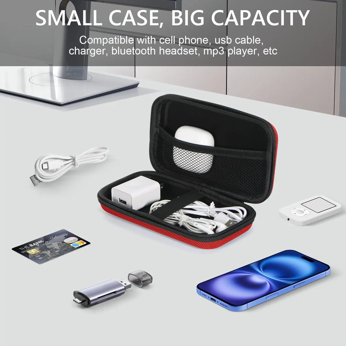 GLCON Hard Protective Travel Case, Shockproof EVA Electronic Organizer | Fits Anker, Jackery, RAVPower Power Banks & Travel Gadgets - view 2