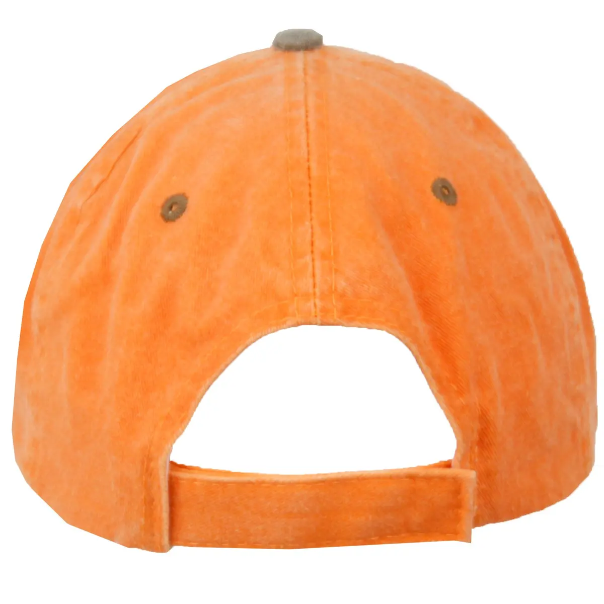 E-Flag Pigment Dyed Washed Cotton Cap - Adjustable Baseball Style in Orange/Brown - view 2