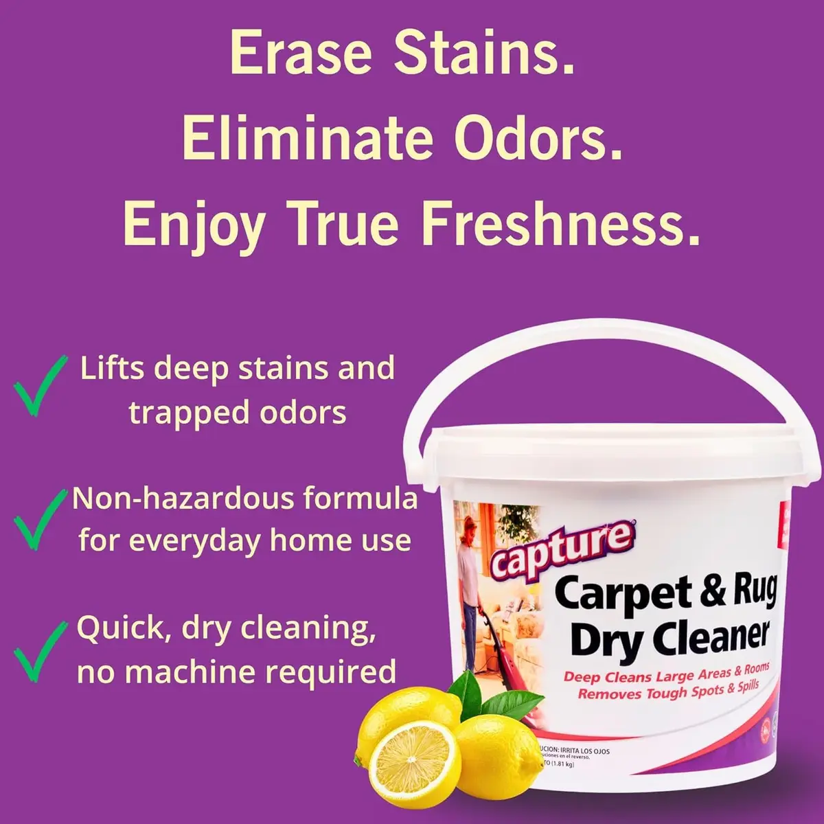 Capture Carpet & Rug Dry Cleaner Powder 1.81 kg (4 lb) | Absorbs Dirt, Stains & Odors - view 2