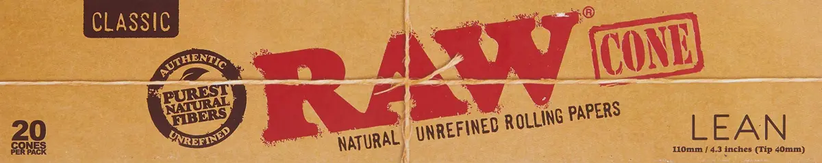 RAW Classic Natural Unrefined Pre Rolled Cones Lean Size 110mm x 7mm | 20 Cones Per Pack, Unbleached - view 3