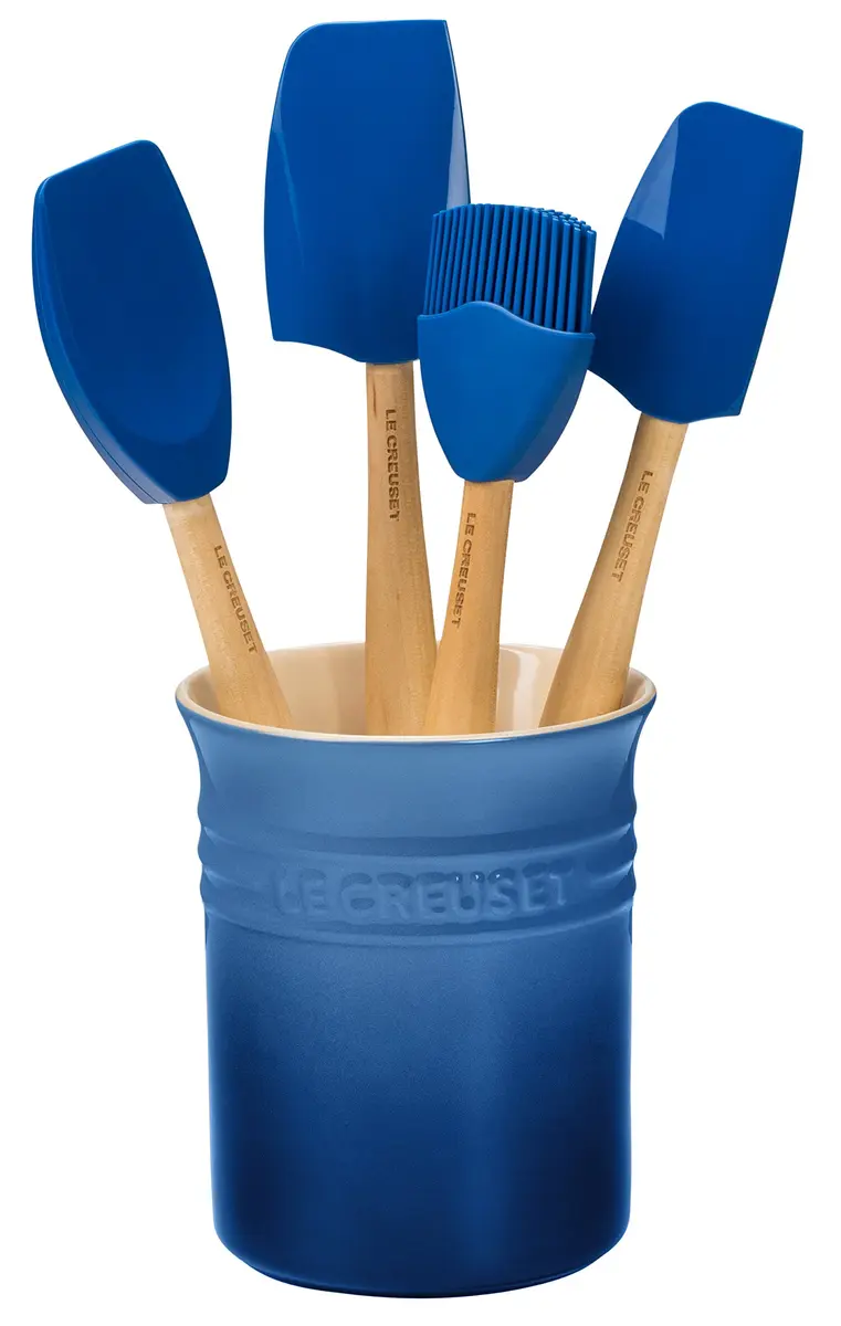Le Creuset Stoneware & Silicone 5pc Utensil Crock Set Marseille 1.9L (1.9L) | Kitchen Utensil Organizer - main product image