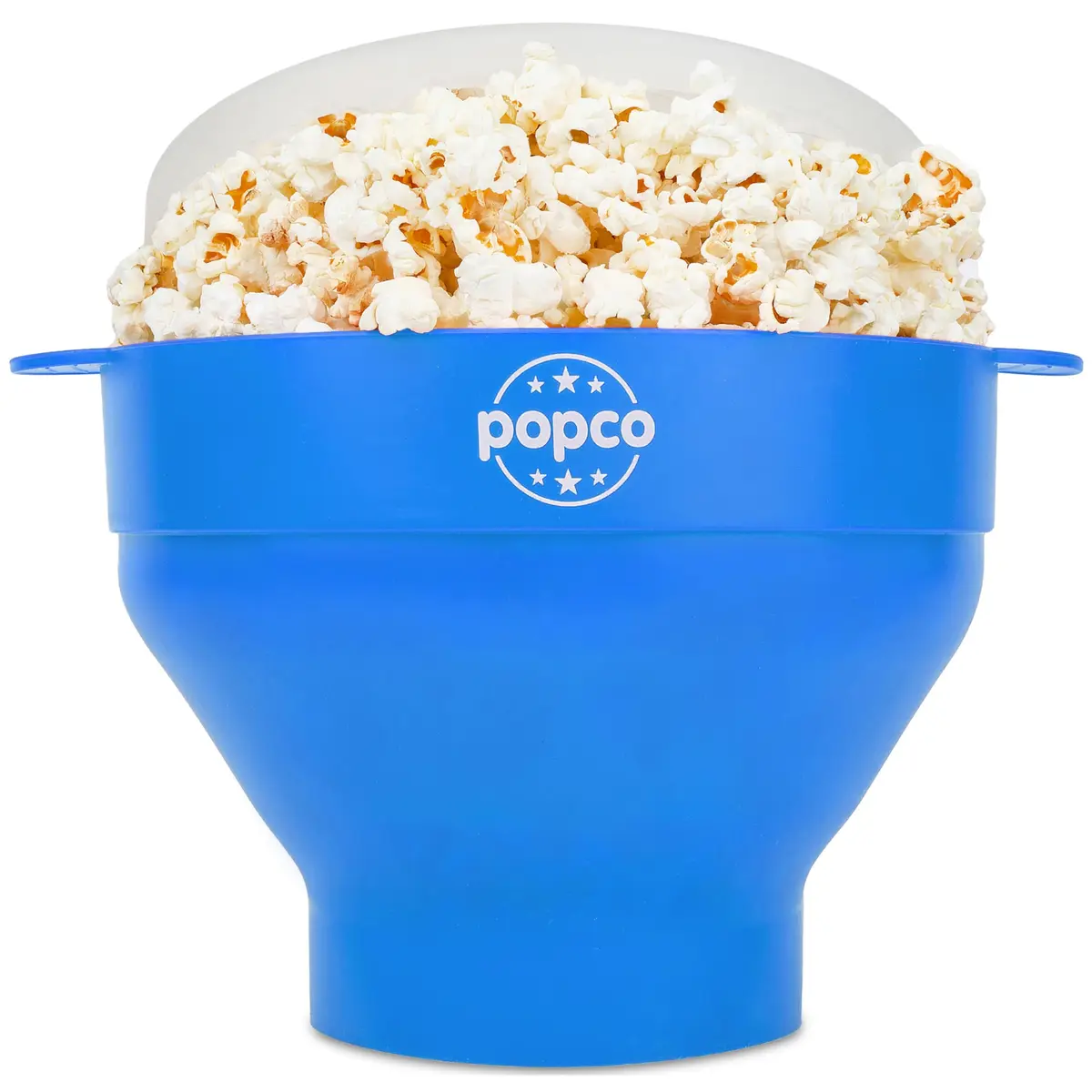 POPCO Silicone Popcorn Maker with Handles - 15-Cup Capacity Microwave Popper - Collapsible Bowl, Heat-Resistant, Easy to Clean, Light Blue | Makes Fresh Popcorn in Minutes - main product image