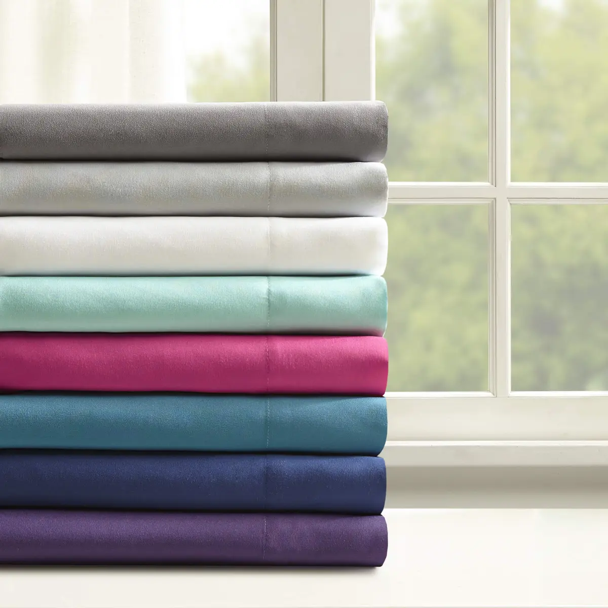 Comfort Spaces Microfiber Deep Pocket Full Sheet Set 4 pcs Aqua | 14-inch Pocket Depth, Solid Color - view 8