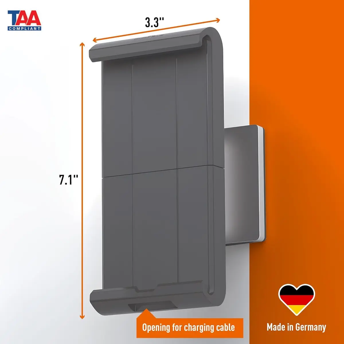 Durable Wall Mounted Tablet Holder, Universal Mount, Fits 7" - 13" Tablets | Secure & Rotatable - view 3