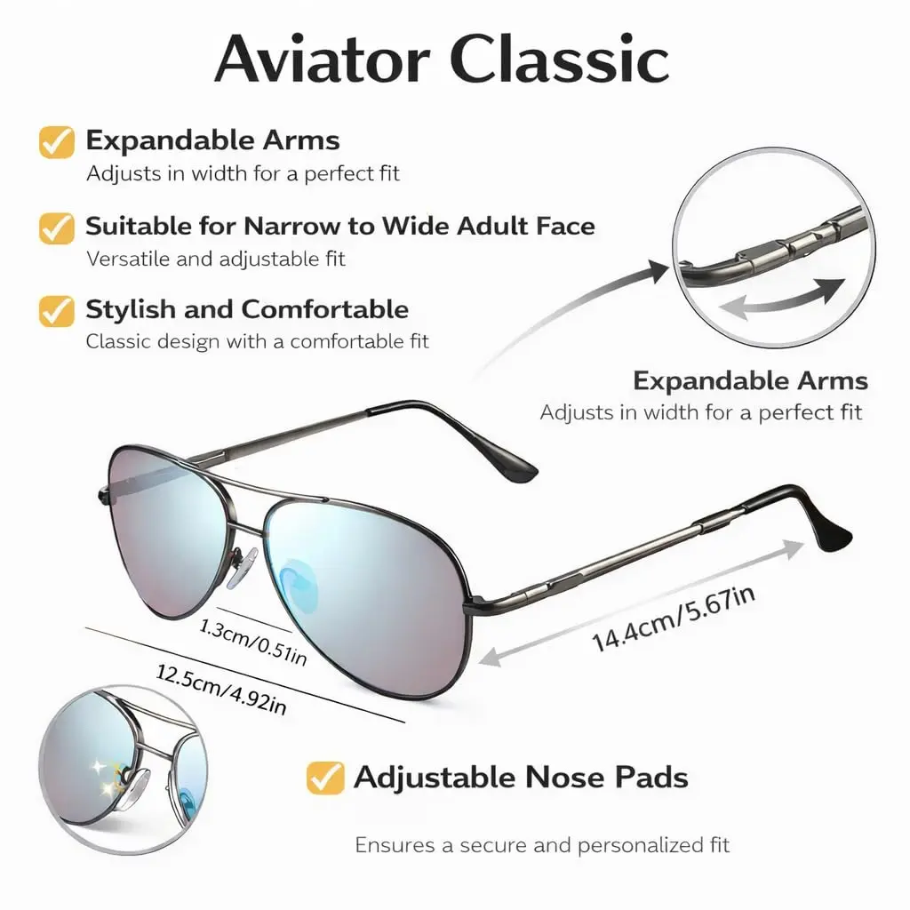 Pilestone TP-006 Lens A Color Blind Glasses Aviator Style for Medium Red-Green Blindness | Universal Design for Indoor/Outdoor Use - view 3