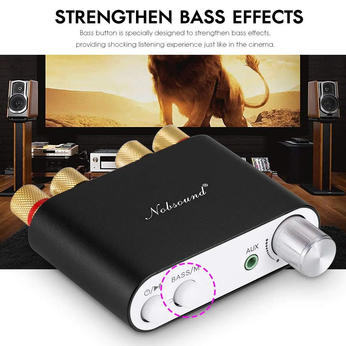 Nobsound NS-10G Bluetooth 5.0 2 Channel Power Amplifier 50Wx2 | HiFi Stereo Mini Amp Wireless Receiver - view 3