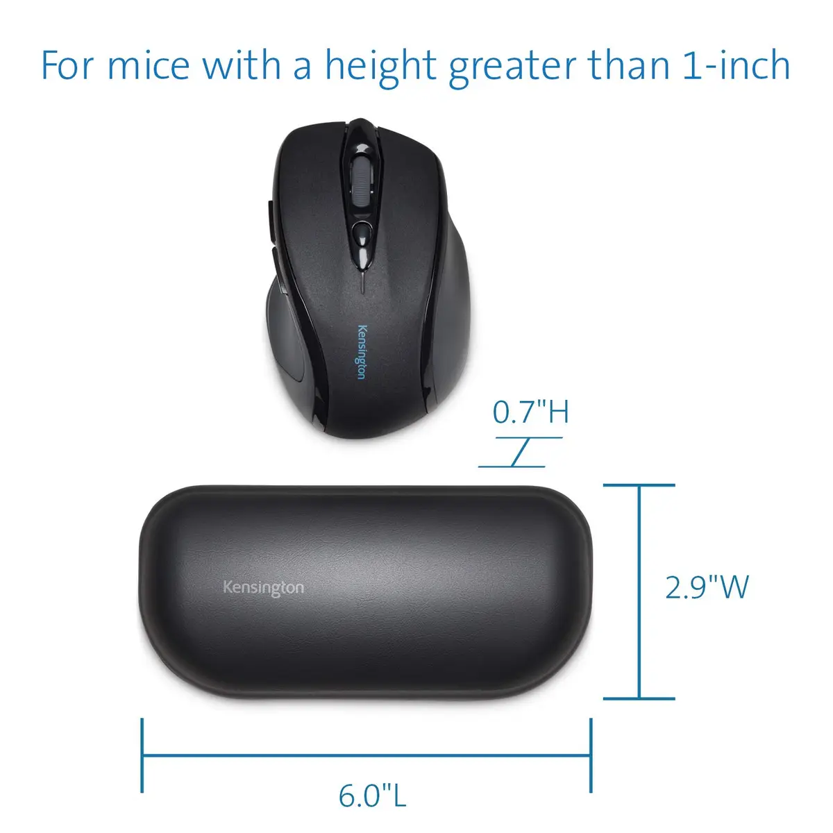 Kensington ErgoSoft Wrist Rest for Standard Mouse, Black | Gel Cushioned, Ergonomist Approved, 2.9 x 0.7 x 6 inches - view 5