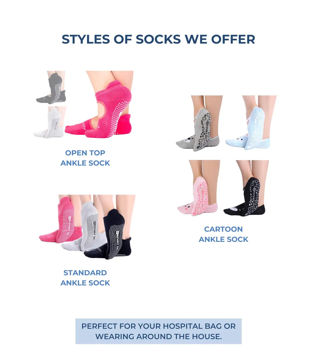Live Happy Be Healthy Non-slip Pilates Socks with Grips for Women, 2 Pairs, Black | Toeless, Ankle Length, Grip Socks - view 7