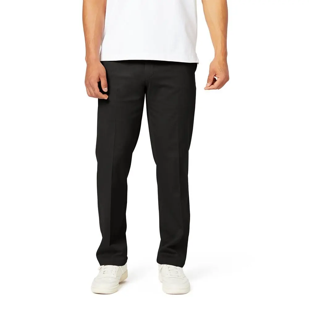 Dockers Men's Straight Fit Khaki Pants Black 32W x 30L | Wrinkle-Free, Stretch Comfort - main product image