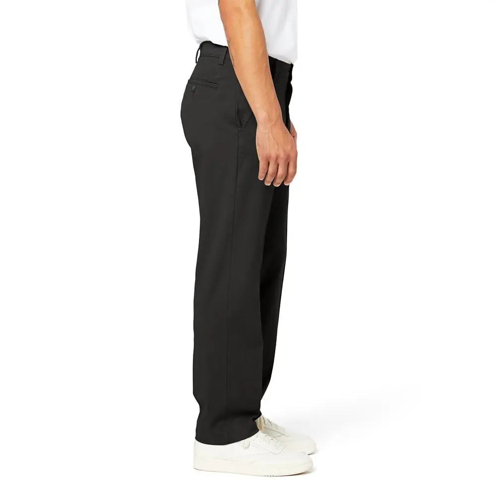 Dockers Men's Straight Fit Khaki Pants Black 32W x 30L | Wrinkle-Free, Stretch Comfort - view 2