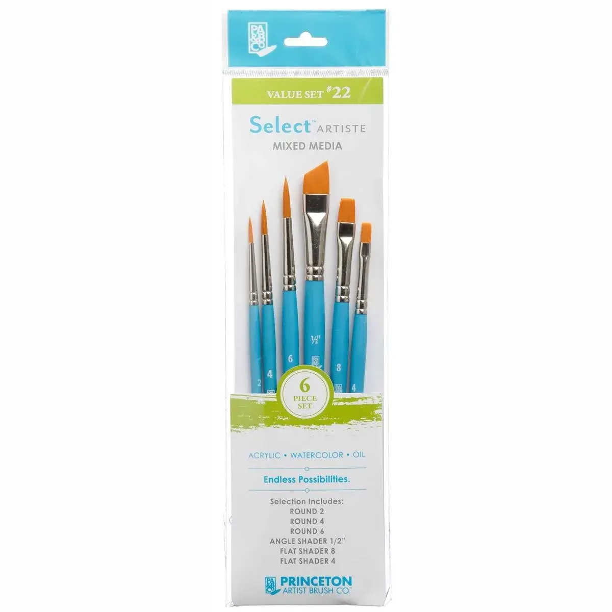 Princeton Select Artiste Series 3750 Paint Brush Set of 7 | Nylon Bristle for Acrylic, Watercolor, Oil - main product image
