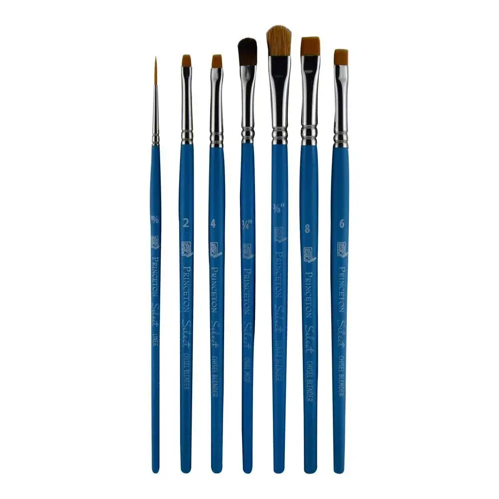 Princeton Select Artiste Series 3750 Paint Brush Set of 7 | Nylon Bristle for Acrylic, Watercolor, Oil - view 2