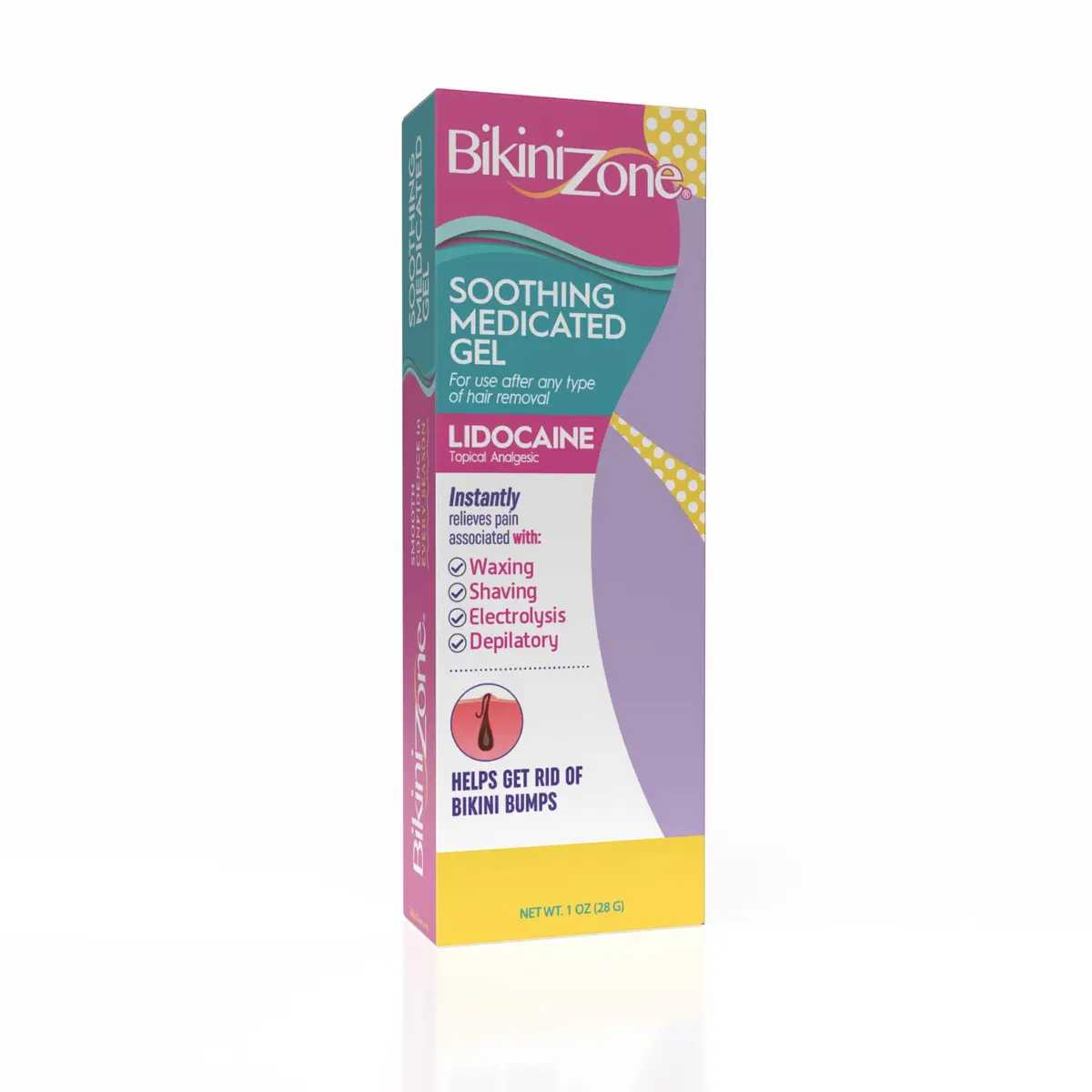 Bikini Zone Medicated After Shave Gel with Lidocaine 1 Oz | Soothes Razor Burn & Bumps - main product image