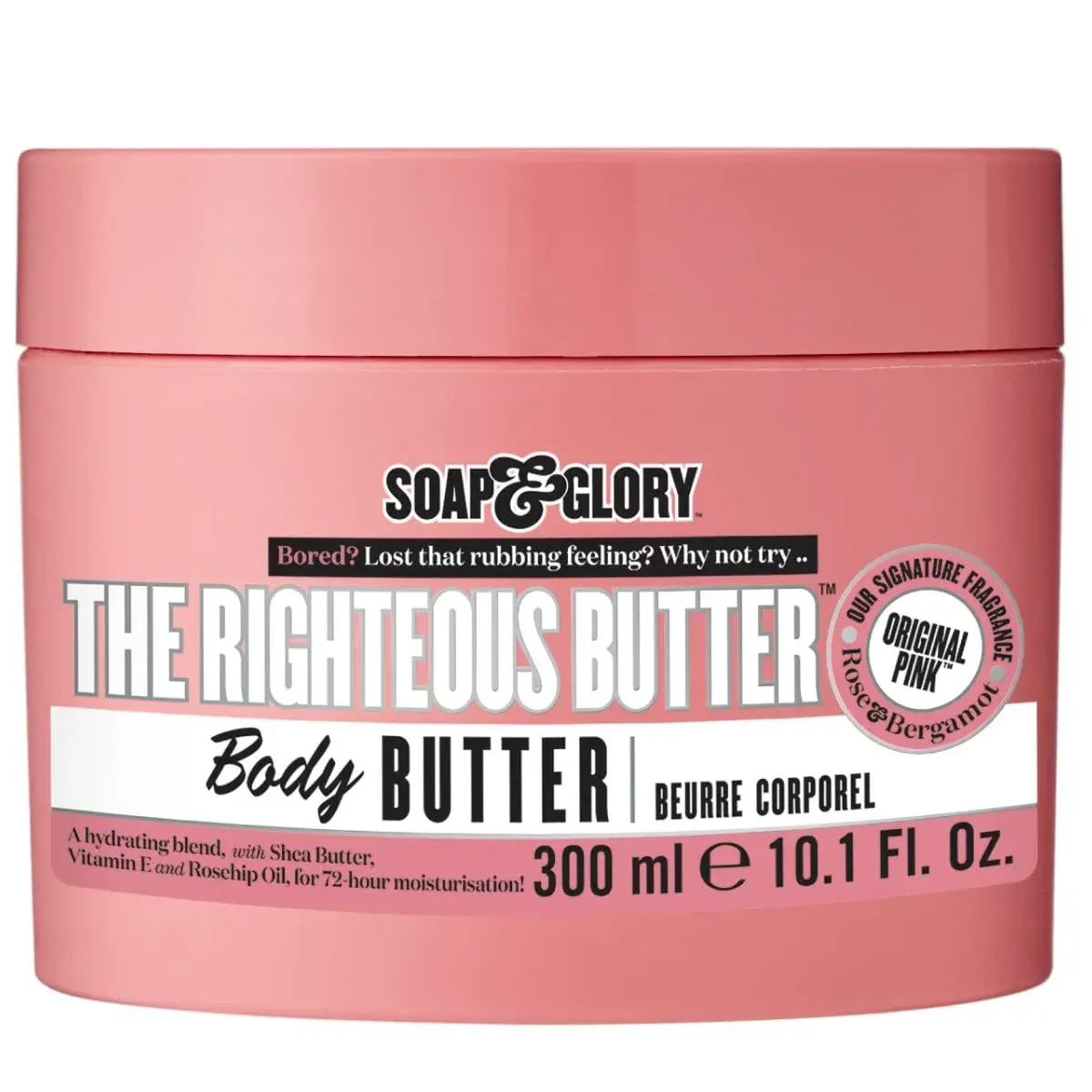 Soap & Glory The Righteous Body Butter 300ml (10.1 Fl Oz) | Clinically Proven 72-Hour Hydration - main product image