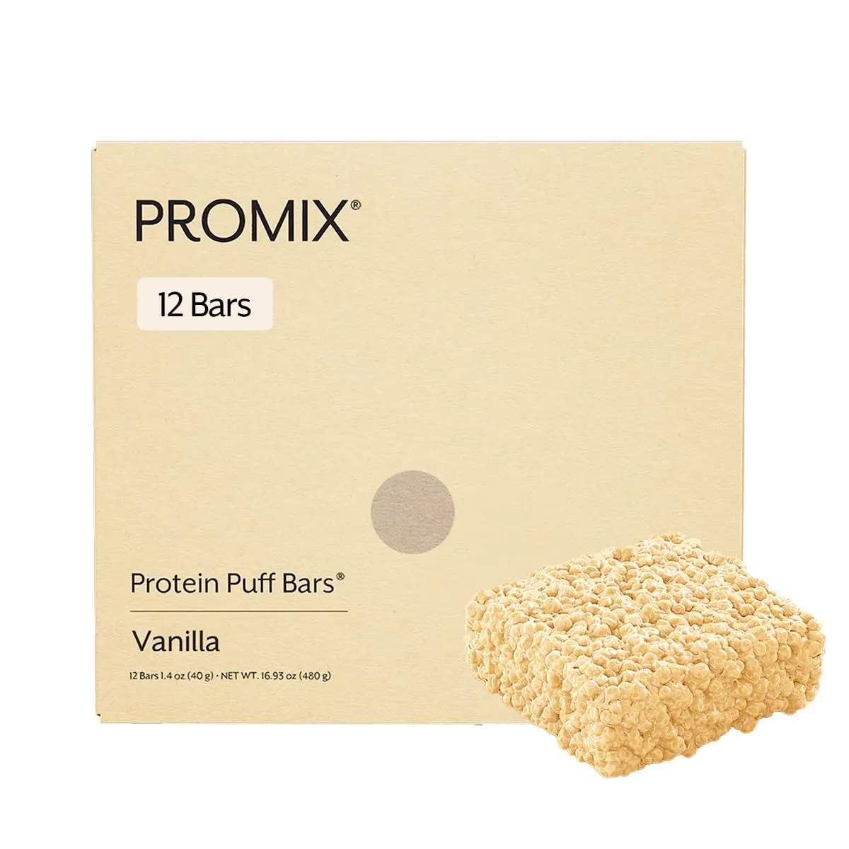 Promix Nutrition Protein Puff Bars, Madagascar Vanilla | High-Protein, Low-Sugar Snack for Active Adults - main product image