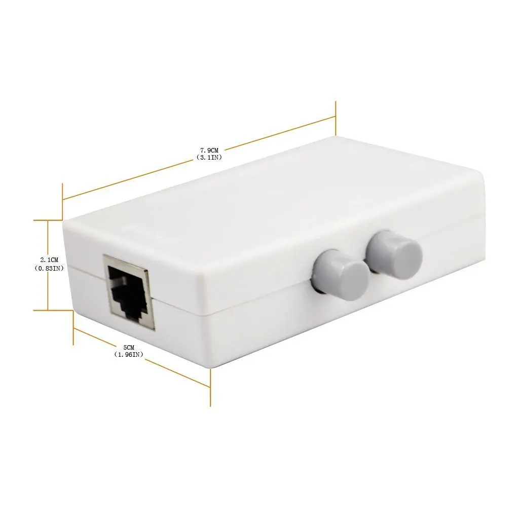 SinLoon RJ45 Network Switch 2-Port | Compact 100MHz Ethernet Splitter for Safe, Easy Network Sharing - view 2