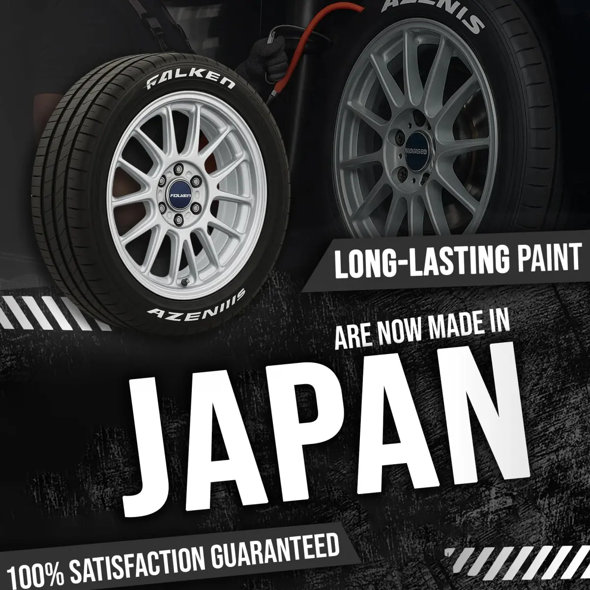 Tire Ink White Tire Paint Pen - Waterproof Permanent Marker for Car Wheels | 0.5mm-0.9mm Chisel Tip | Made in Japan (Pack of 1) - view 3