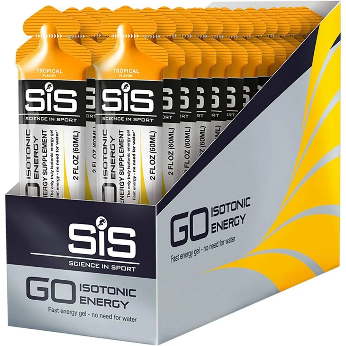 Science in Sport Isotonic Energy Gel Tropical Flavor 60ml (2 Fl Oz) | Fast Acting Carbs for Endurance - view 2
