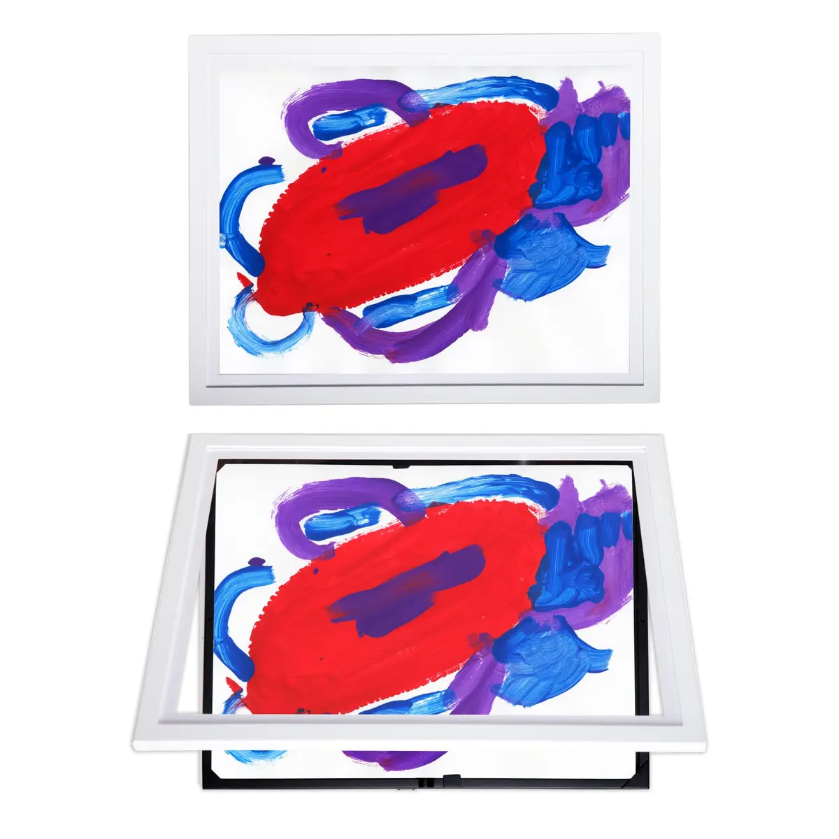 Dynamic Frames Li’l Davinci Front-Open 2-Pack Kids Art Frames, Wooden for 18x24 Artwork, Certificates, Store up to 50, White - main product image