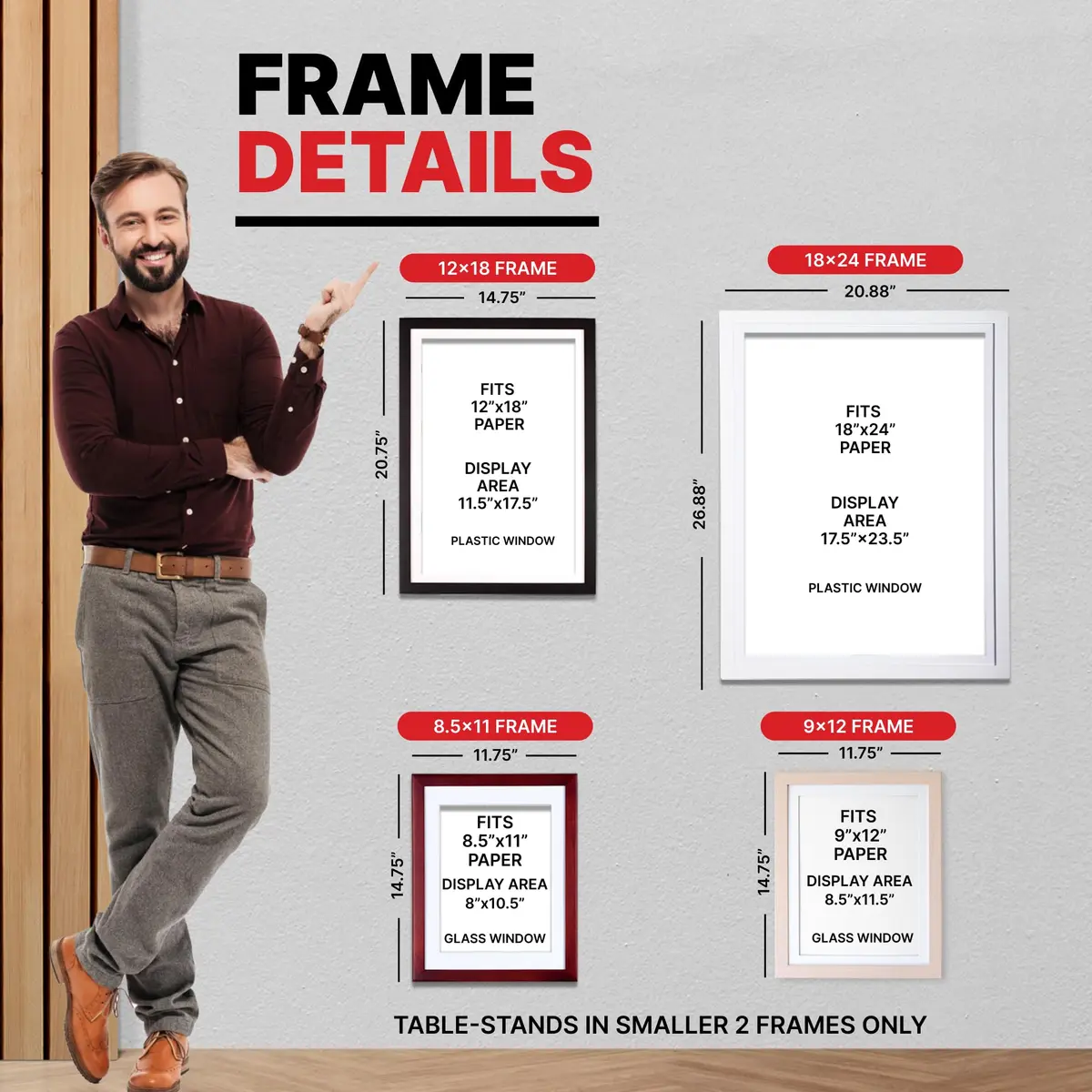 Dynamic Frames Li’l Davinci Front-Open 2-Pack Kids Art Frames, Wooden for 9x12 Artwork, Store up to 50, Cherry - view 7