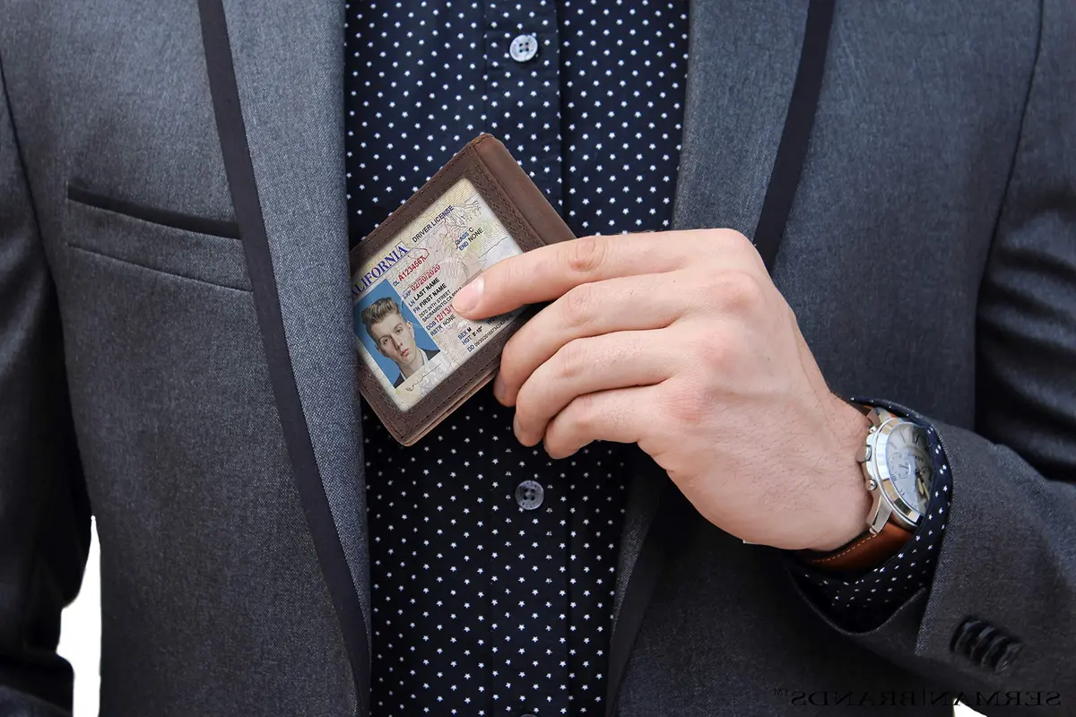 SERMAN BRANDS RFID Blocking Slim Bifold Leather Wallet for Men with Money Clip | Minimalist Front Pocket Design - view 2