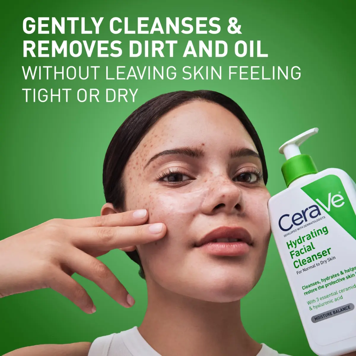 CeraVe Hydrating Cleanser with Hyaluronic Acid & Ceramides, Face Wash for Dry Skin, 473ml (16 Fl Oz) - view 2