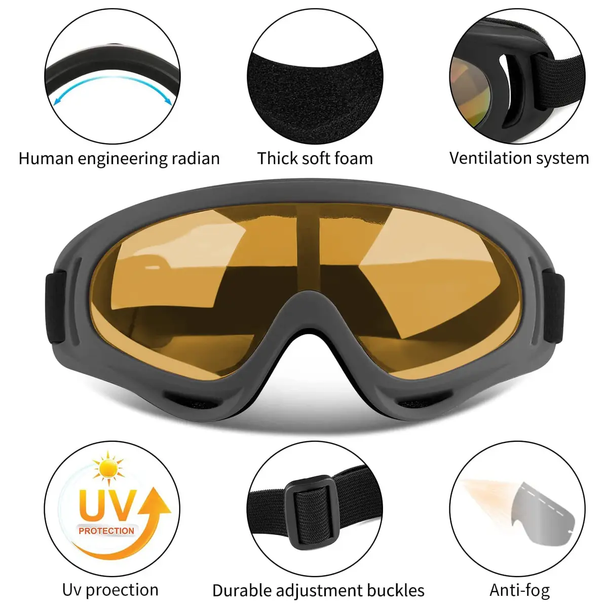 COOLOO Ski Goggles 2 Pack Snow Goggles with Clear Lenses & UV400 Protection | Unisex Adult - view 2