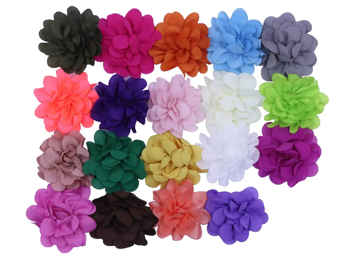 YYCRAFT Satin Silk Flower Hair Headband Pack of 38 | 2" Floral Hair Accessories for Girls & Infants - main product image