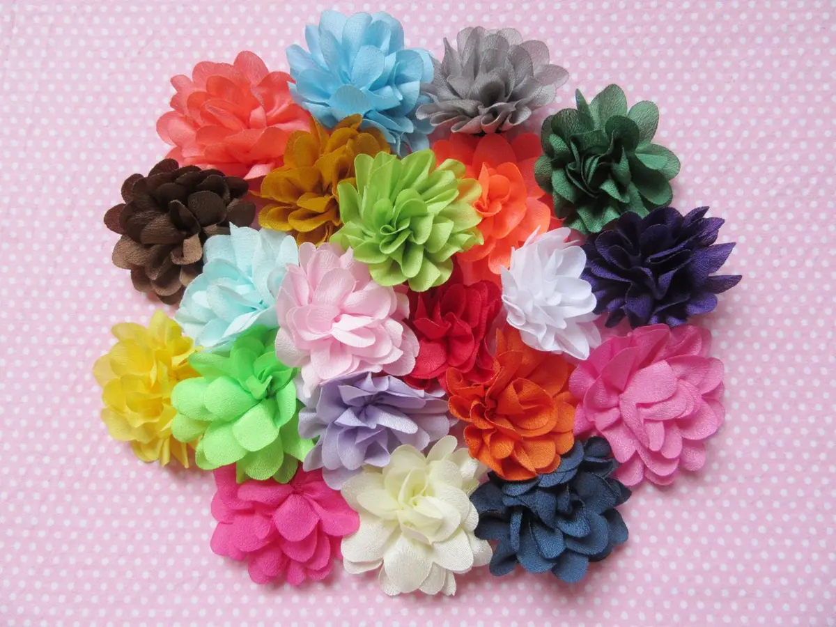 YYCRAFT Satin Silk Flower Hair Headband Pack of 38 | 2" Floral Hair Accessories for Girls & Infants - view 3