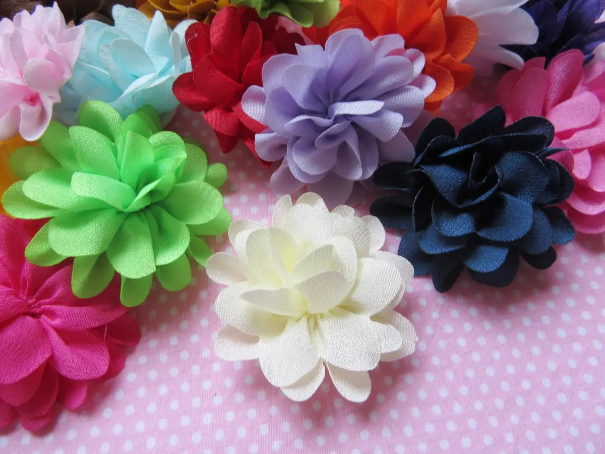 YYCRAFT Satin Silk Flower Hair Headband Pack of 38 | 2" Floral Hair Accessories for Girls & Infants - view 4