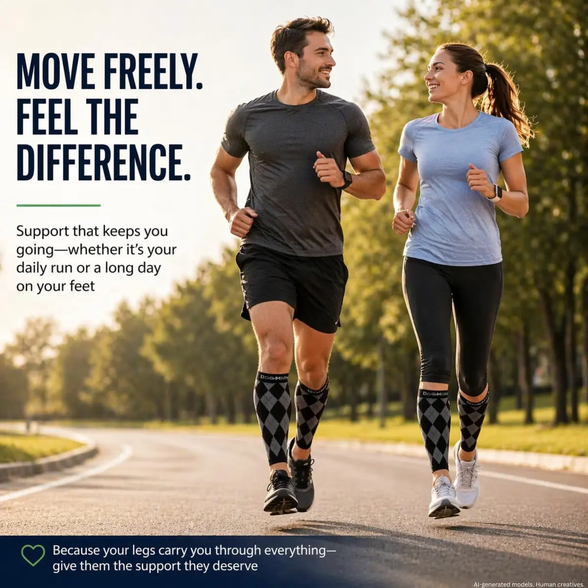 Doc Miller Calf Compression Sleeves 20-30 mmHg | Argyle Pattern, Unisex, Lightweight & Breathable - view 6