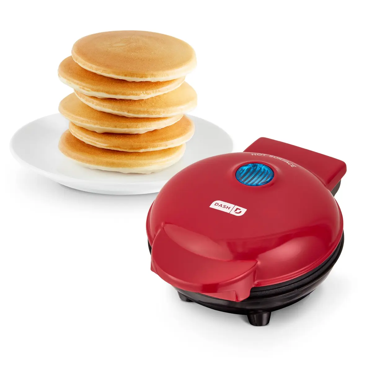 Dash Mini Maker Griddle 4 Inch Red | Compact Electric Pancake Maker for Quick Breakfasts - main product image