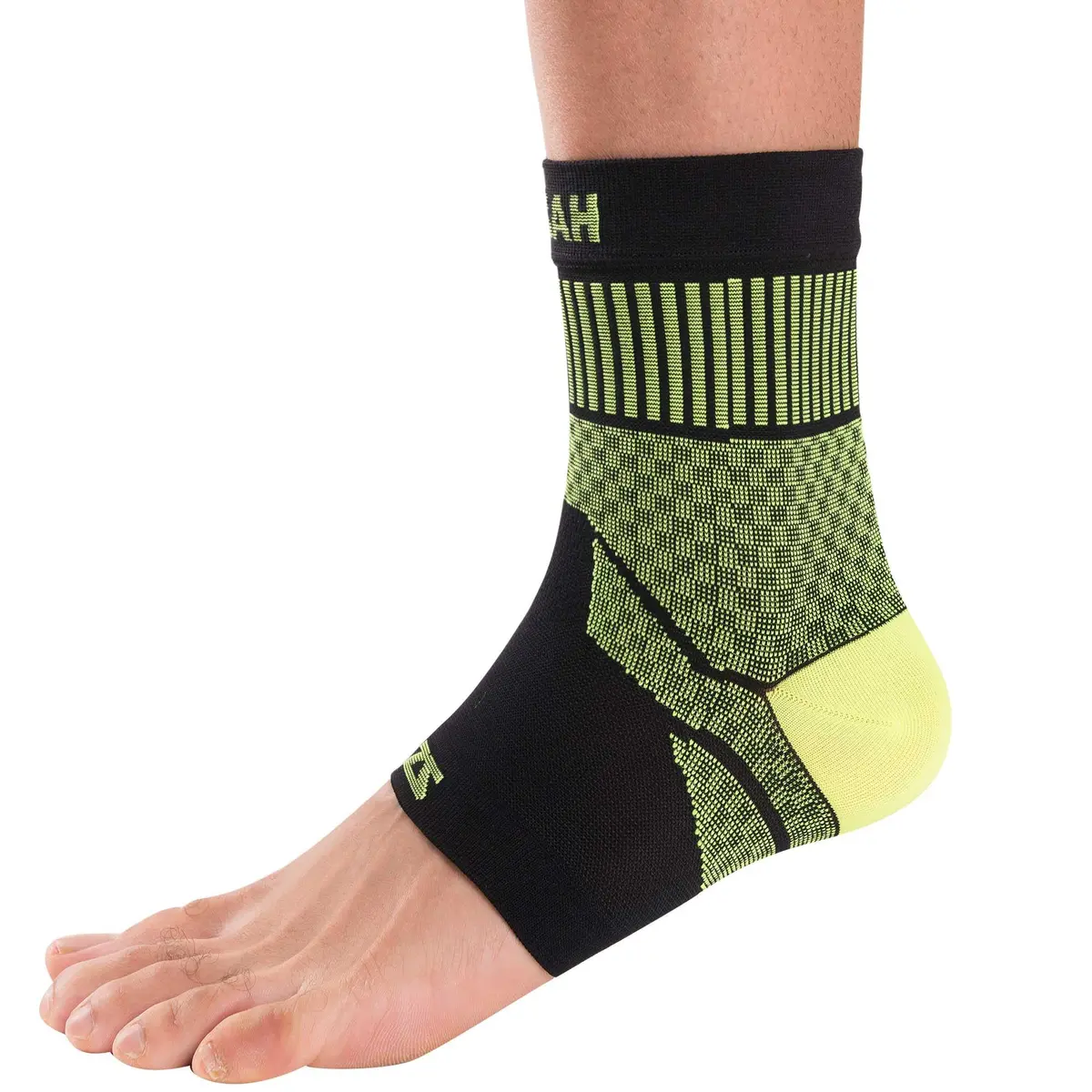 Zensah Ankle Support - Compression Ankle Brace for Running, Soccer, Volleyball | Neon Yellow, Large - main product image