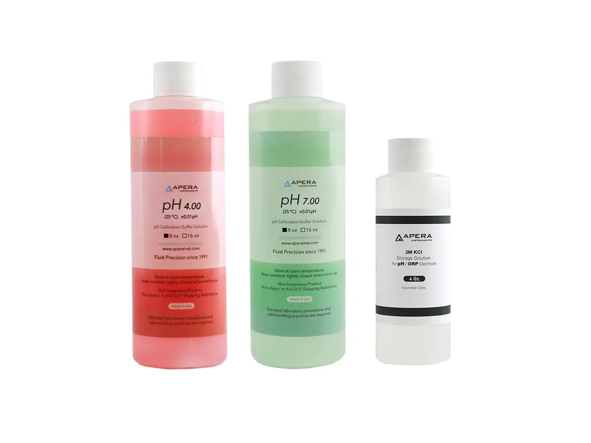 Apera Instruments AI1108 pH Calibration Buffer Solution Kit 4.00 & 7.00 pH, 8 oz Each | NIST Traceable Lab Grade - main product image