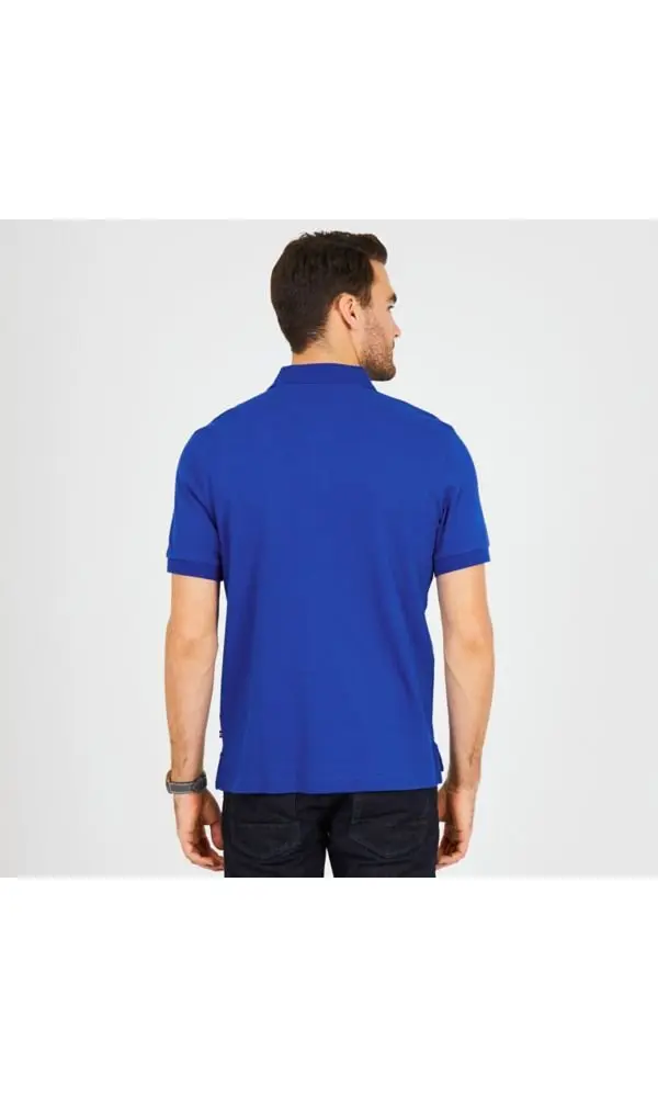 Nautica Men's Classic Fit Short Sleeve Solid Soft Cotton Polo Shirt, Bright Cobalt (Medium) | Breathable, Easy-Care Cotton - view 3